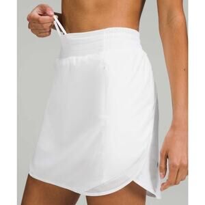 LULULEMON Hotty Hot High-Rise Lined Skirt Skort Tennis White Pocket 8 $78